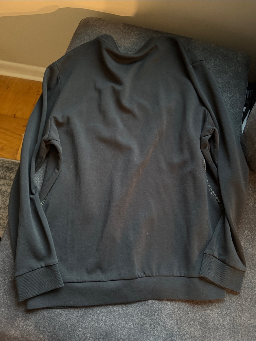 Boss Black Crewneck Sweater with Subtle Patterned Logo - Picture 2 of 2